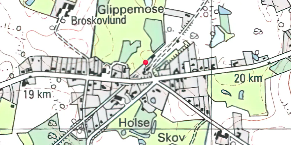 Historisk kort over Holse Station Historisk kort over Holse Station