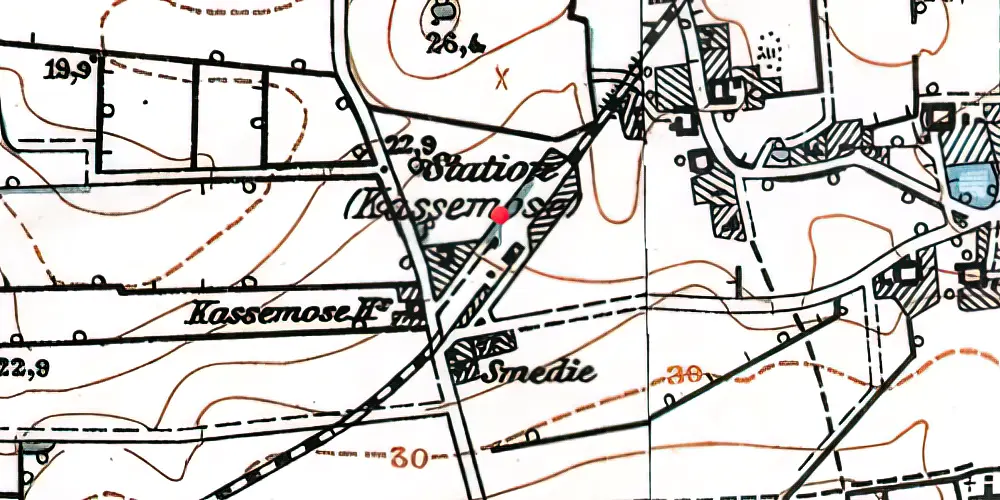 Historisk kort over Kassemose Station Historisk kort over Kassemose Station