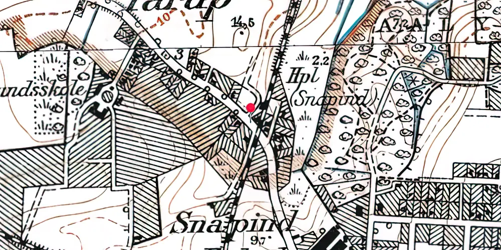 Historisk kort over Snapind Holdeplads Historisk kort over Snapind Holdeplads