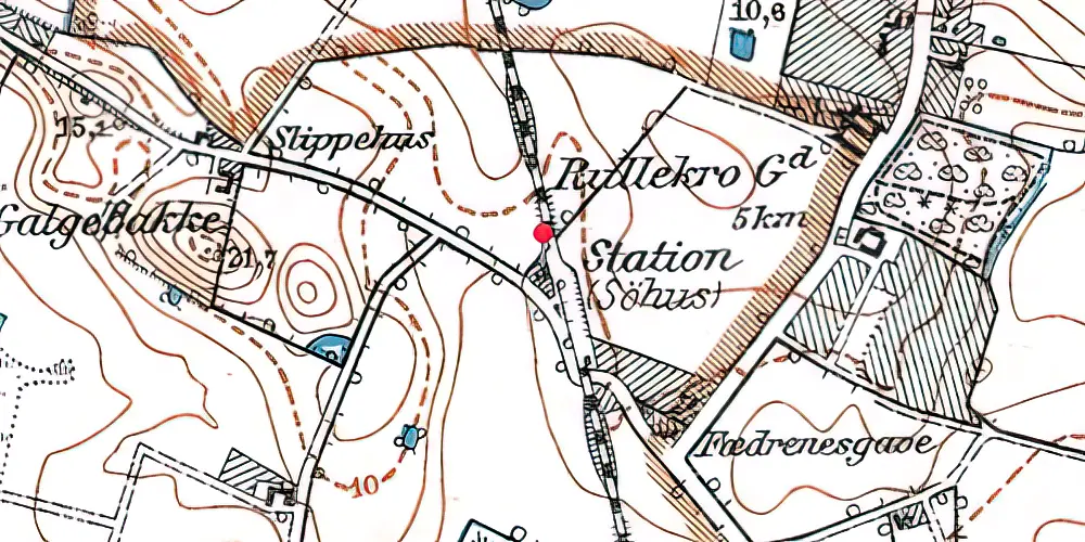 Historisk kort over Søhus Holdeplads Historisk kort over Søhus Holdeplads