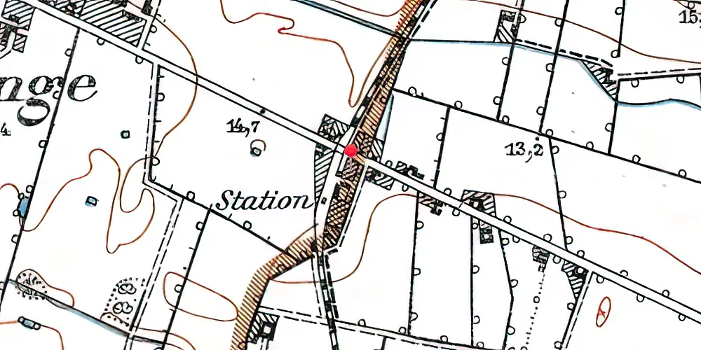 Historisk kort over Beldringe Station Historisk kort over Beldringe Station
