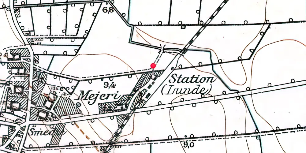 Historisk kort over Lunde Fyn Station Historisk kort over Lunde Fyn Station
