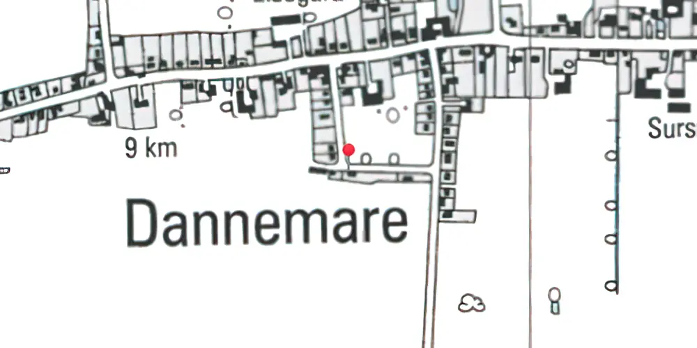 Historisk kort over Dannemare Station Historisk kort over Dannemare Station