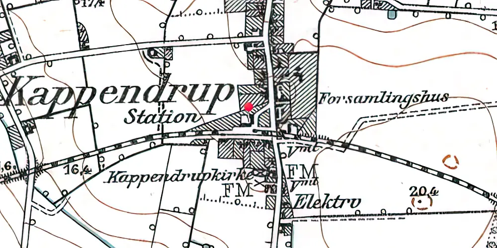 Historisk kort over Kappendrup Station Historisk kort over Kappendrup Station