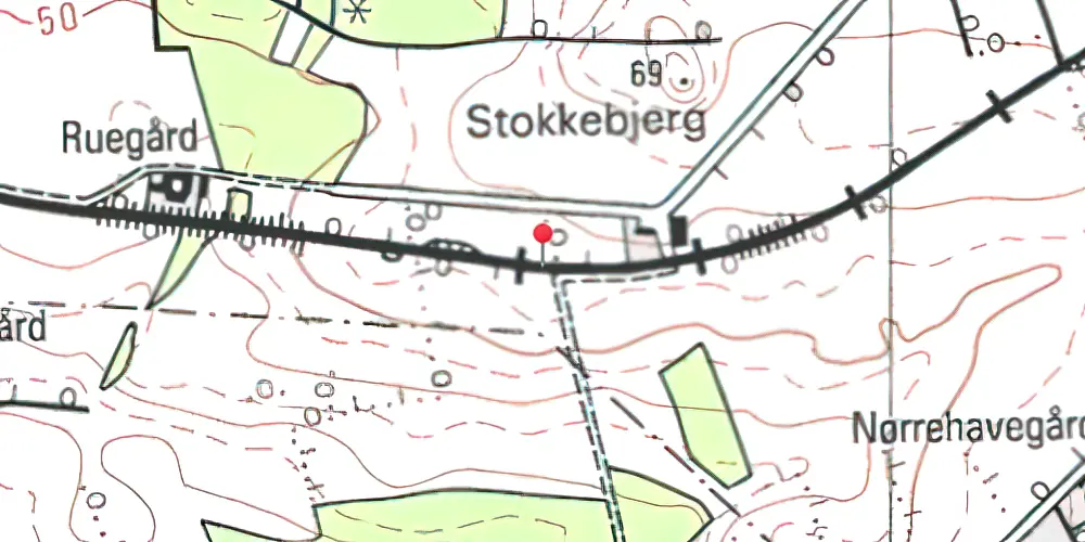 Historisk kort over Høed Trinbræt Historisk kort over Høed Trinbræt