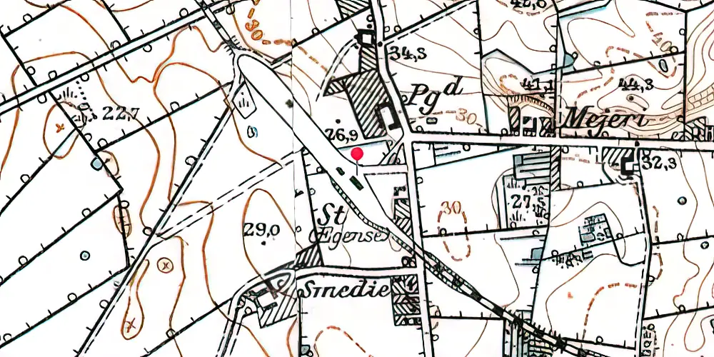 Historisk kort over Egense Station Historisk kort over Egense Station
