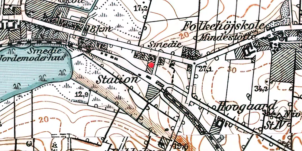 Historisk kort over Ollerup Station
