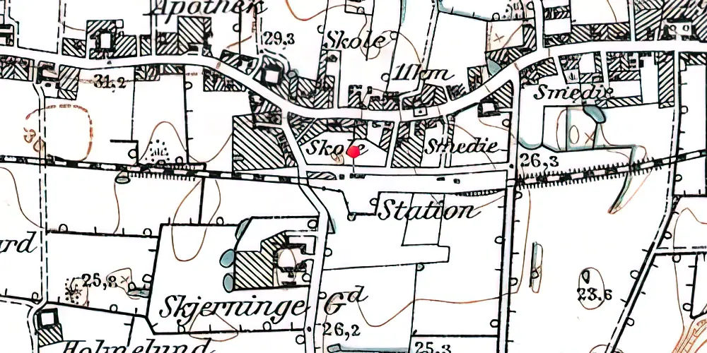 Historisk kort over Vester Skerninge Station Historisk kort over Vester Skerninge Station