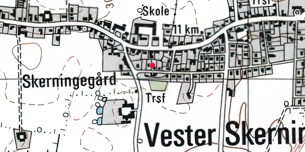 Historisk kort over Vester Skerninge Station Historisk kort over Vester Skerninge Station