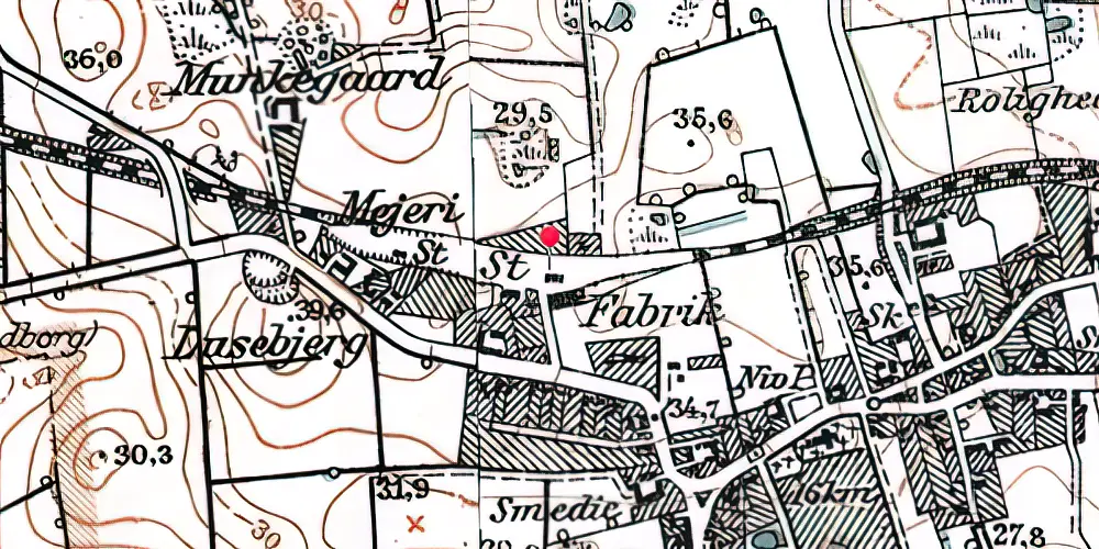 Historisk kort over Vester Åby Station Historisk kort over Vester Åby Station