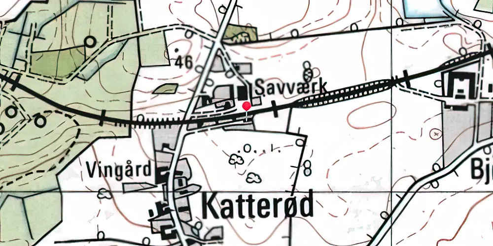 Historisk kort over Katterød Station Historisk kort over Katterød Station