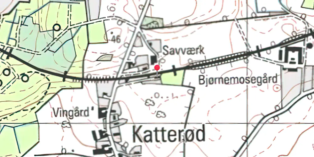 Historisk kort over Katterød Station Historisk kort over Katterød Station