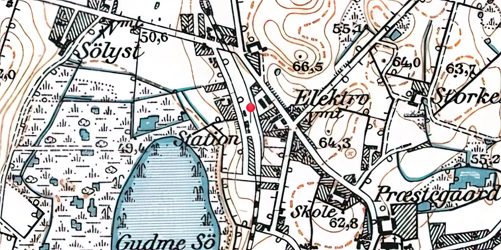 Historisk kort over Gudme Station Historisk kort over Gudme Station