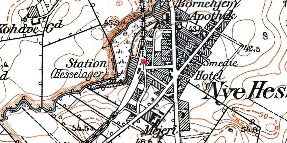Historisk kort over Hesselager Station Historisk kort over Hesselager Station