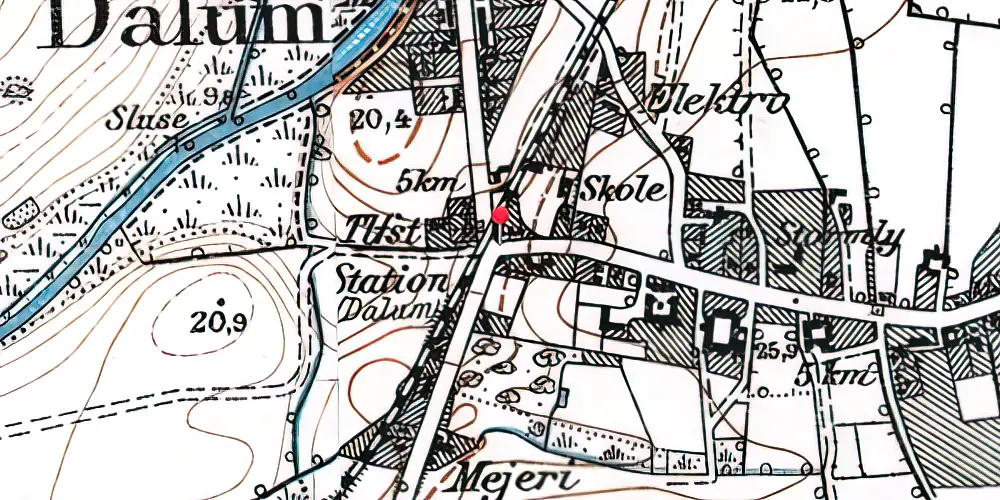 Historisk kort over Dalum Billetsalgssted Historisk kort over Dalum Billetsalgssted
