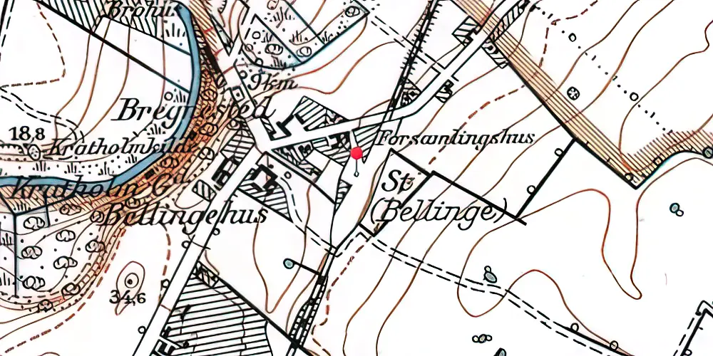 Historisk kort over Bellinge Station Historisk kort over Bellinge Station