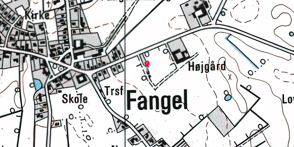 Historisk kort over Fangel Station Historisk kort over Fangel Station
