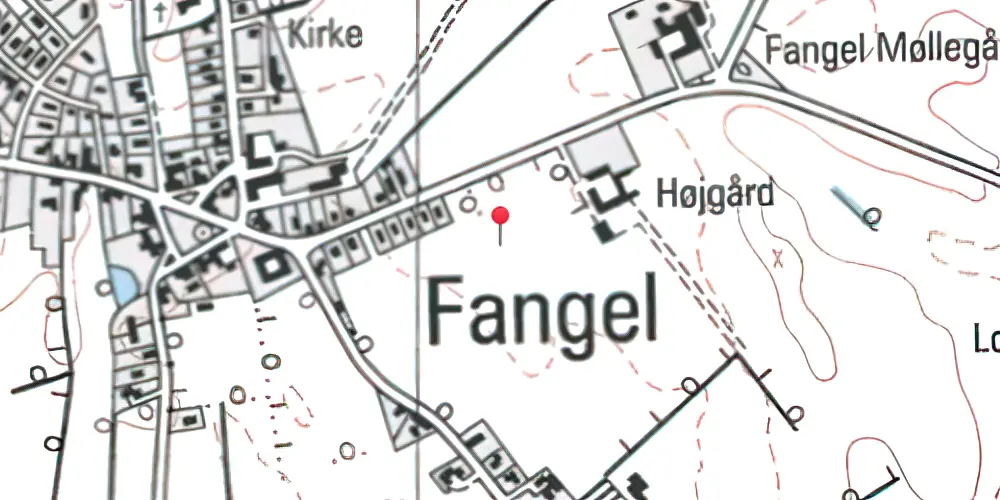 Historisk kort over Fangel Station