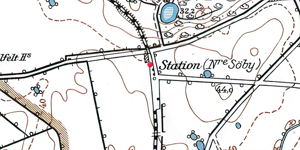 Historisk kort over Nørre Søby Station Historisk kort over Nørre Søby Station