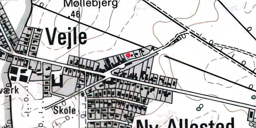 Historisk kort over Allested Station Historisk kort over Allested Station