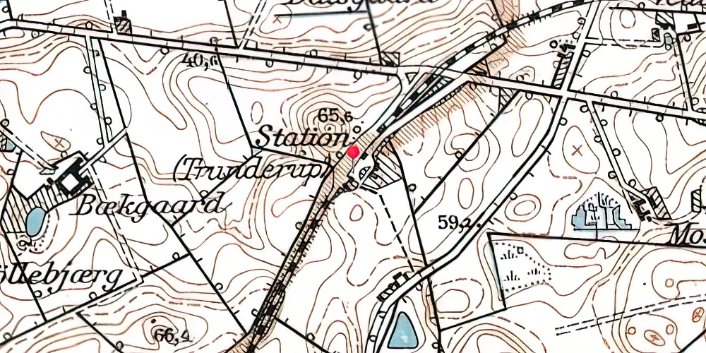Historisk kort over Trunderup Station Historisk kort over Trunderup Station