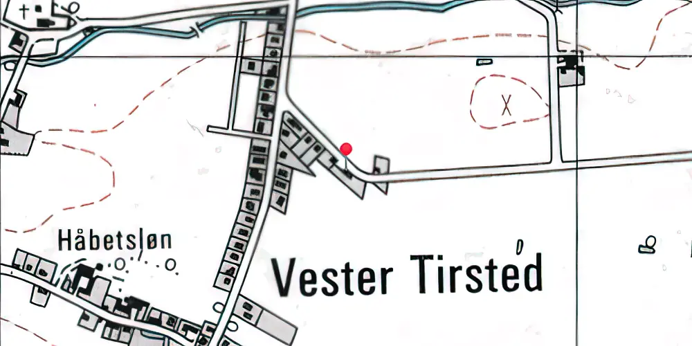 Historisk kort over Vester Tirsted Station Historisk kort over Vester Tirsted Station
