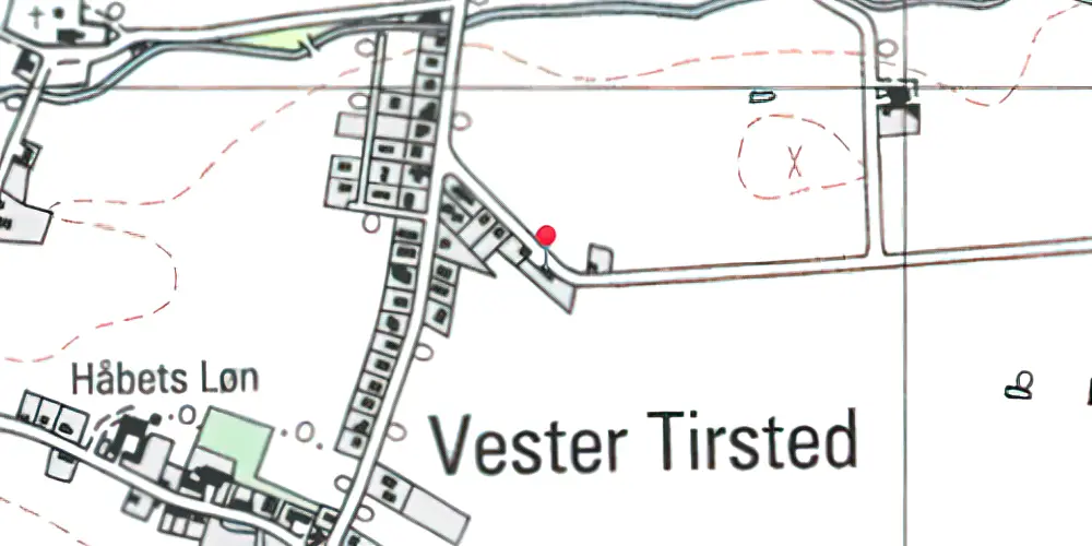 Historisk kort over Vester Tirsted Station