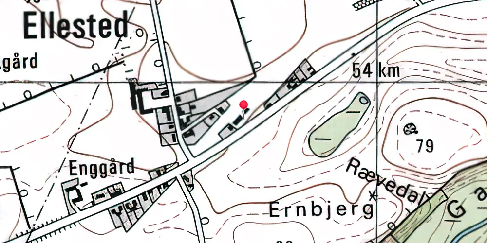 Historisk kort over Ellested Station Historisk kort over Ellested Station