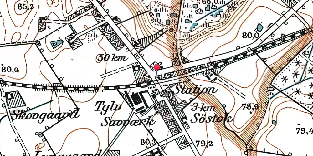 Historisk kort over Fjellerup Station Historisk kort over Fjellerup Station