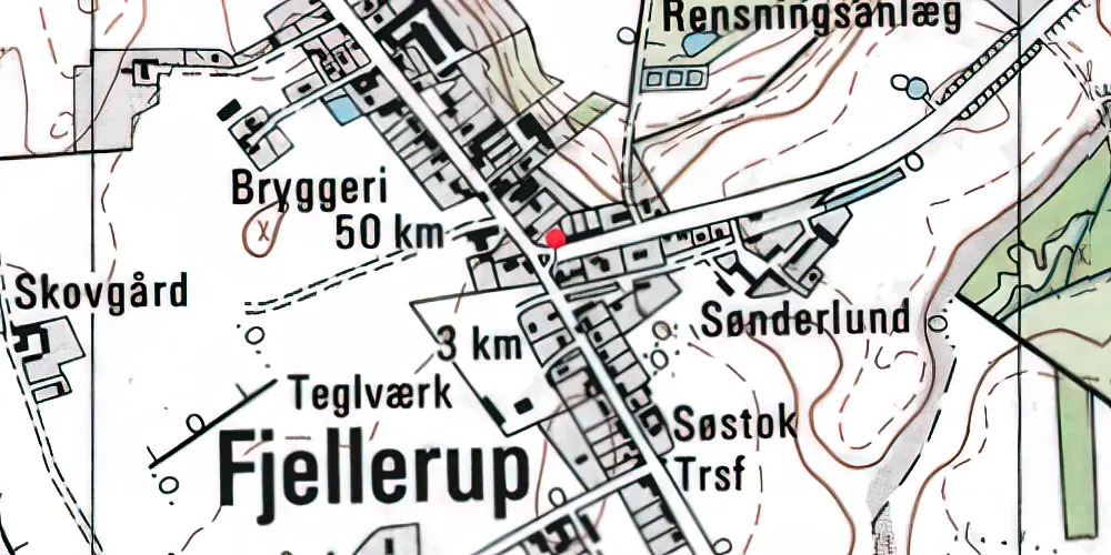 Historisk kort over Fjellerup Station Historisk kort over Fjellerup Station
