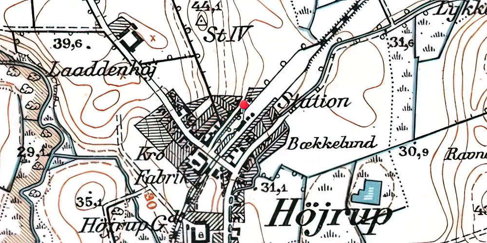 Historisk kort over Højrup Station Historisk kort over Højrup Station