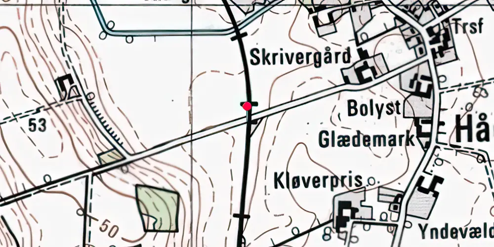Historisk kort over Hågerup Trinbræt