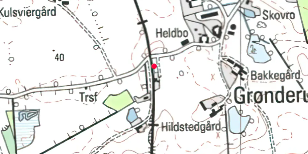 Historisk kort over Grønderup Trinbræt Historisk kort over Grønderup Trinbræt