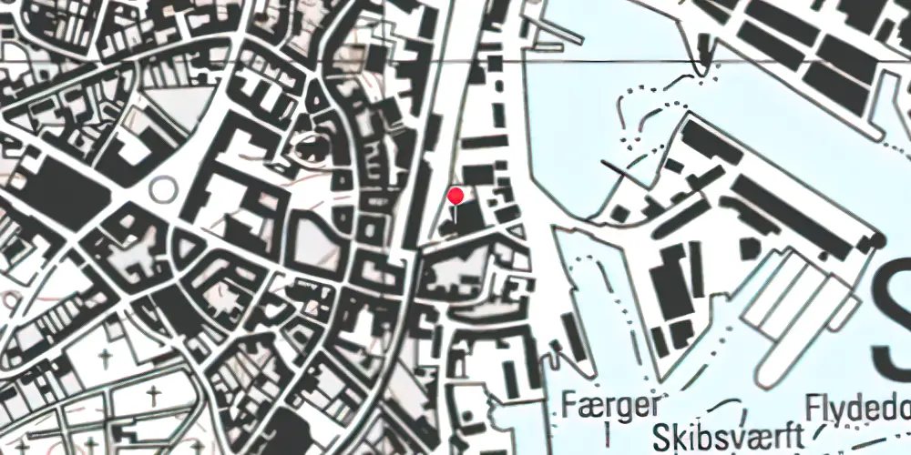 Historisk kort over Svendborg SNB Station Historisk kort over Svendborg SNB Station