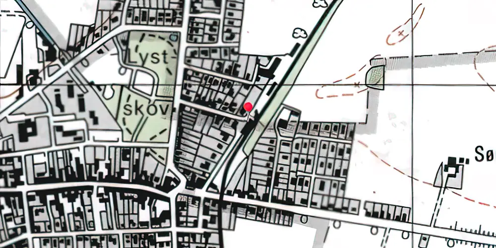Historisk kort over Rødby Station Historisk kort over Rødby Station
