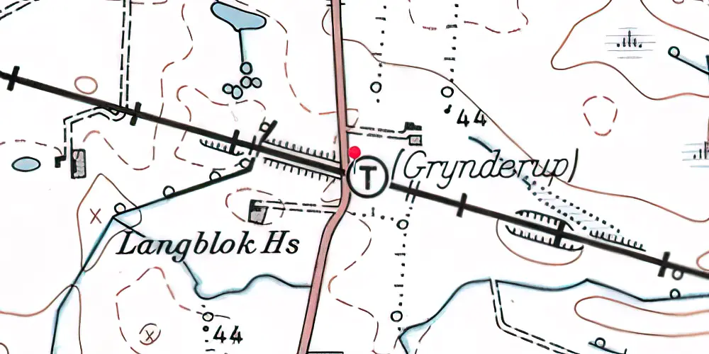 Historisk kort over Grynderup Trinbræt Historisk kort over Grynderup Trinbræt