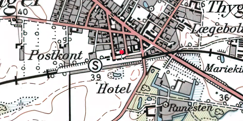 Historisk kort over Nørager Station Historisk kort over Nørager Station