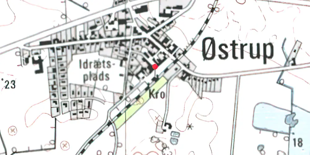 Historisk kort over Østrup Station Historisk kort over Østrup Station