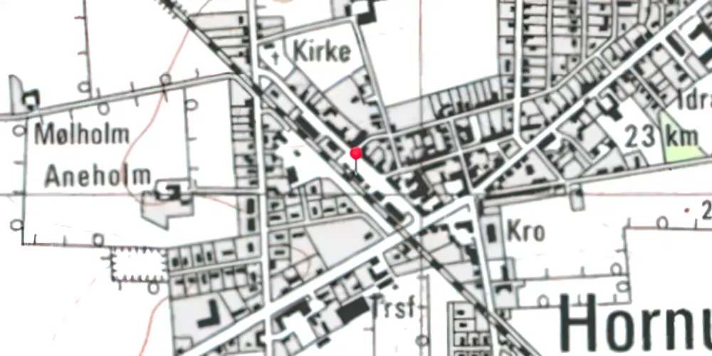 Historisk kort over Hornum Station Historisk kort over Hornum Station