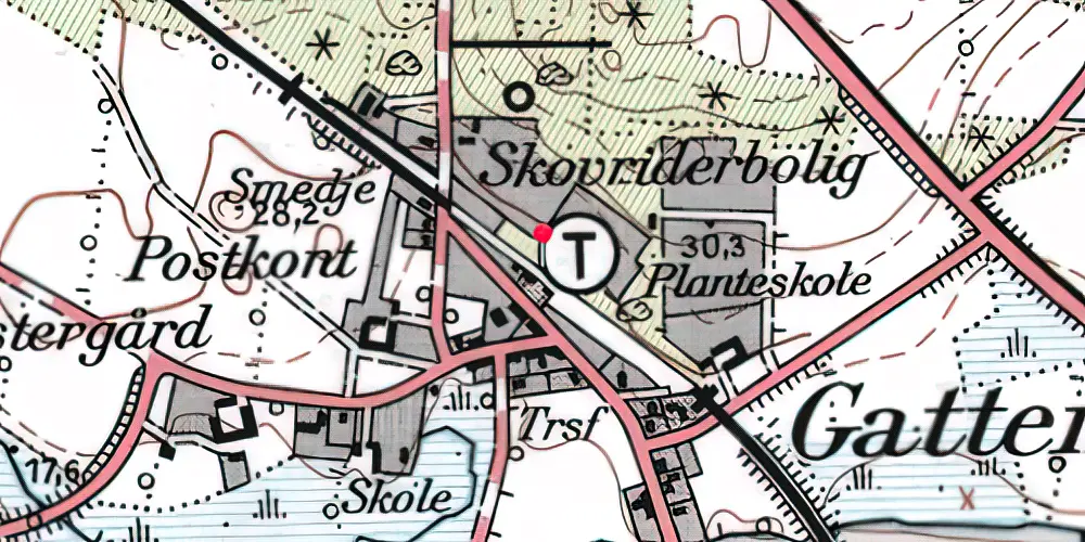 Historisk kort over Gatten Station Historisk kort over Gatten Station