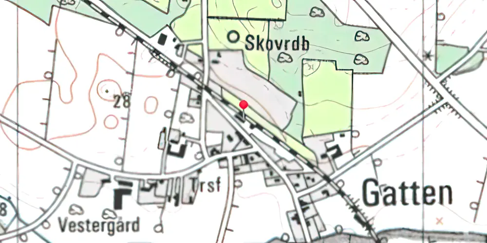 Historisk kort over Gatten Station Historisk kort over Gatten Station