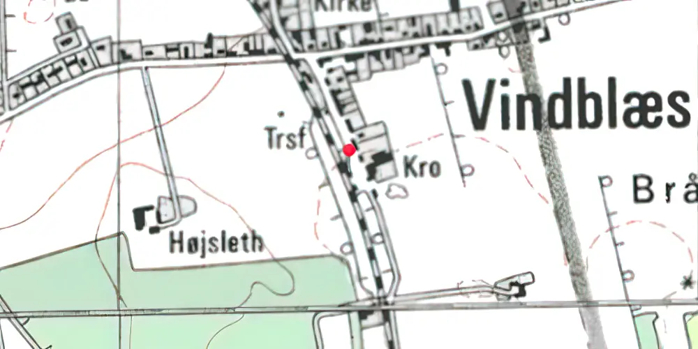 Historisk kort over Vindblæs Station Historisk kort over Vindblæs Station