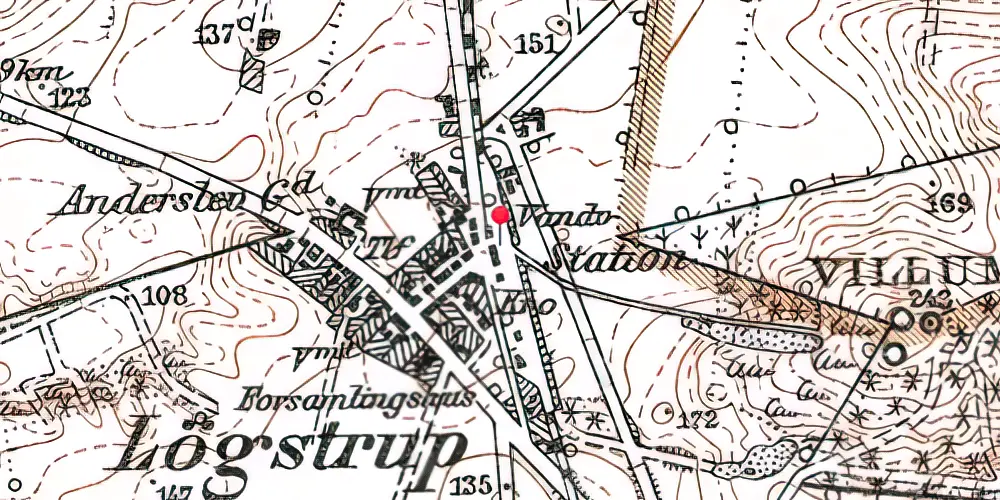 Historisk kort over Løgstrup Station Historisk kort over Løgstrup Station