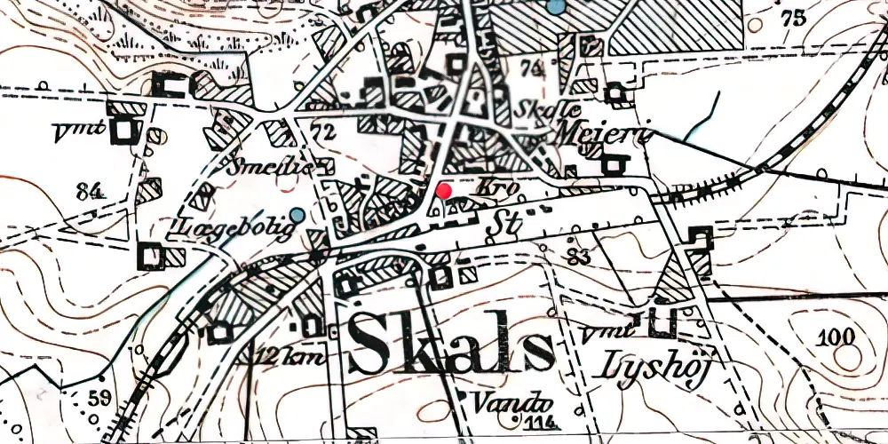 Historisk kort over Skals Station Historisk kort over Skals Station