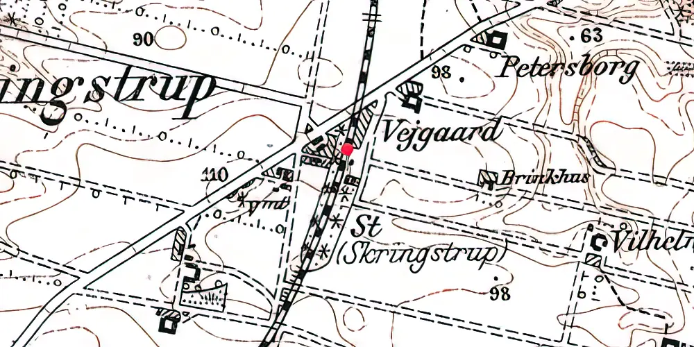 Historisk kort over Skringstrup Billetsalgssted Historisk kort over Skringstrup Billetsalgssted