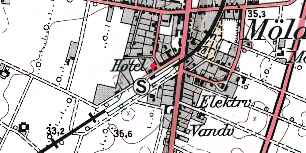 Historisk kort over Møldrup Station Historisk kort over Møldrup Station