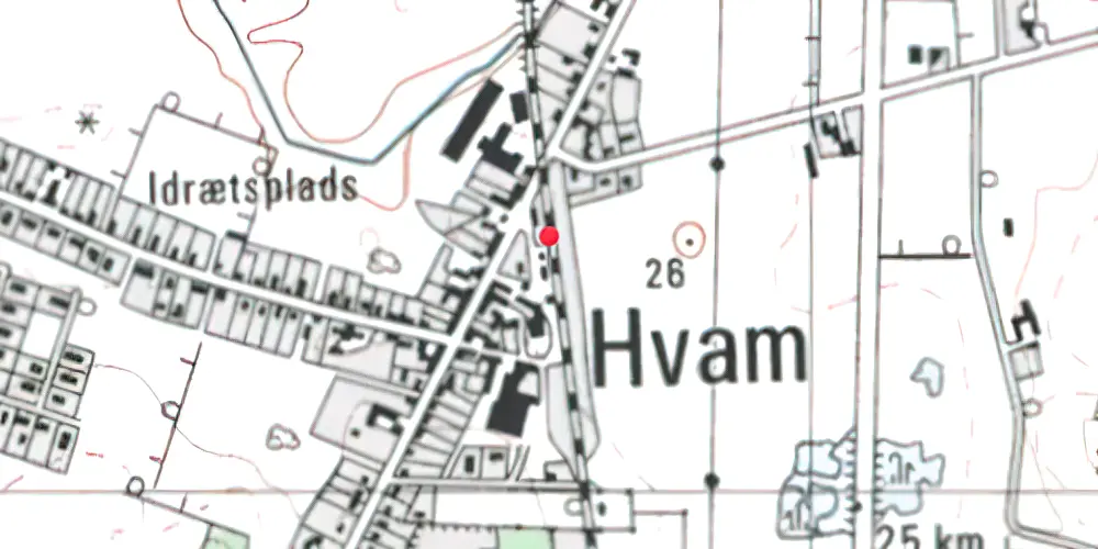 Historisk kort over Hvam Station Historisk kort over Hvam Station