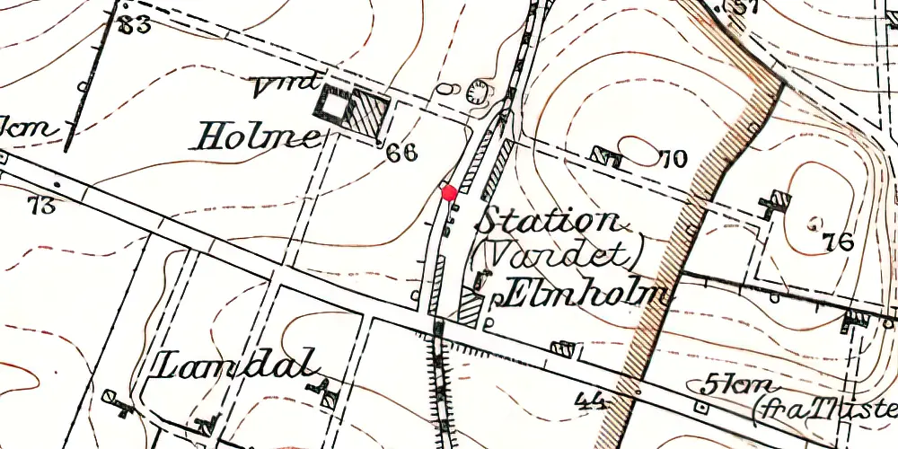 Historisk kort over Vandet Station