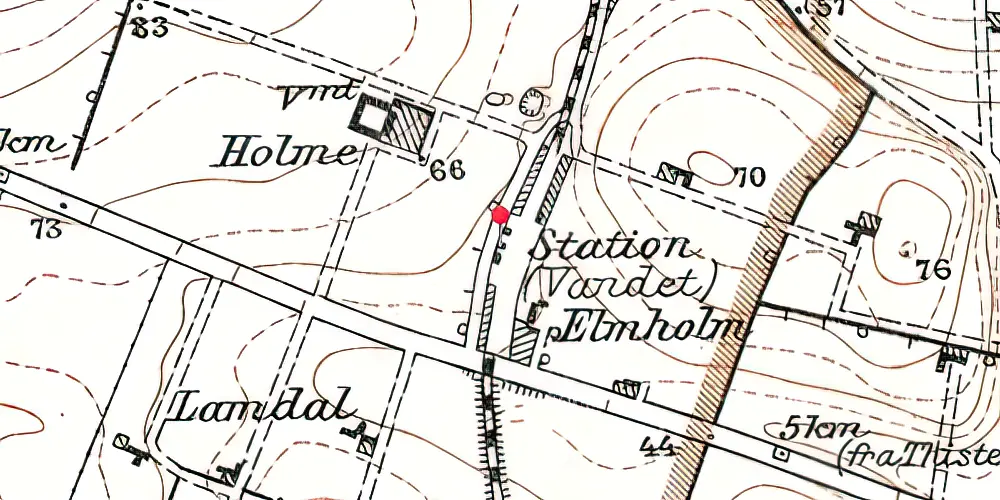 Historisk kort over Vandet Station Historisk kort over Vandet Station