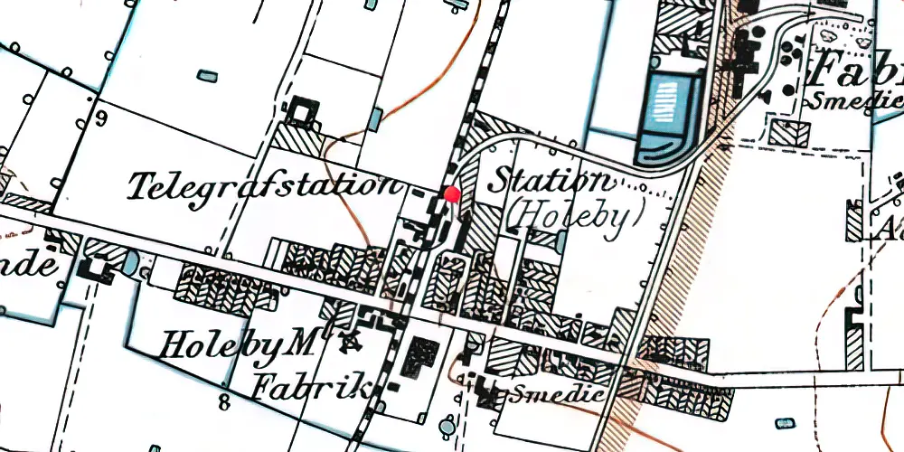 Historisk kort over Holeby Station Historisk kort over Holeby Station